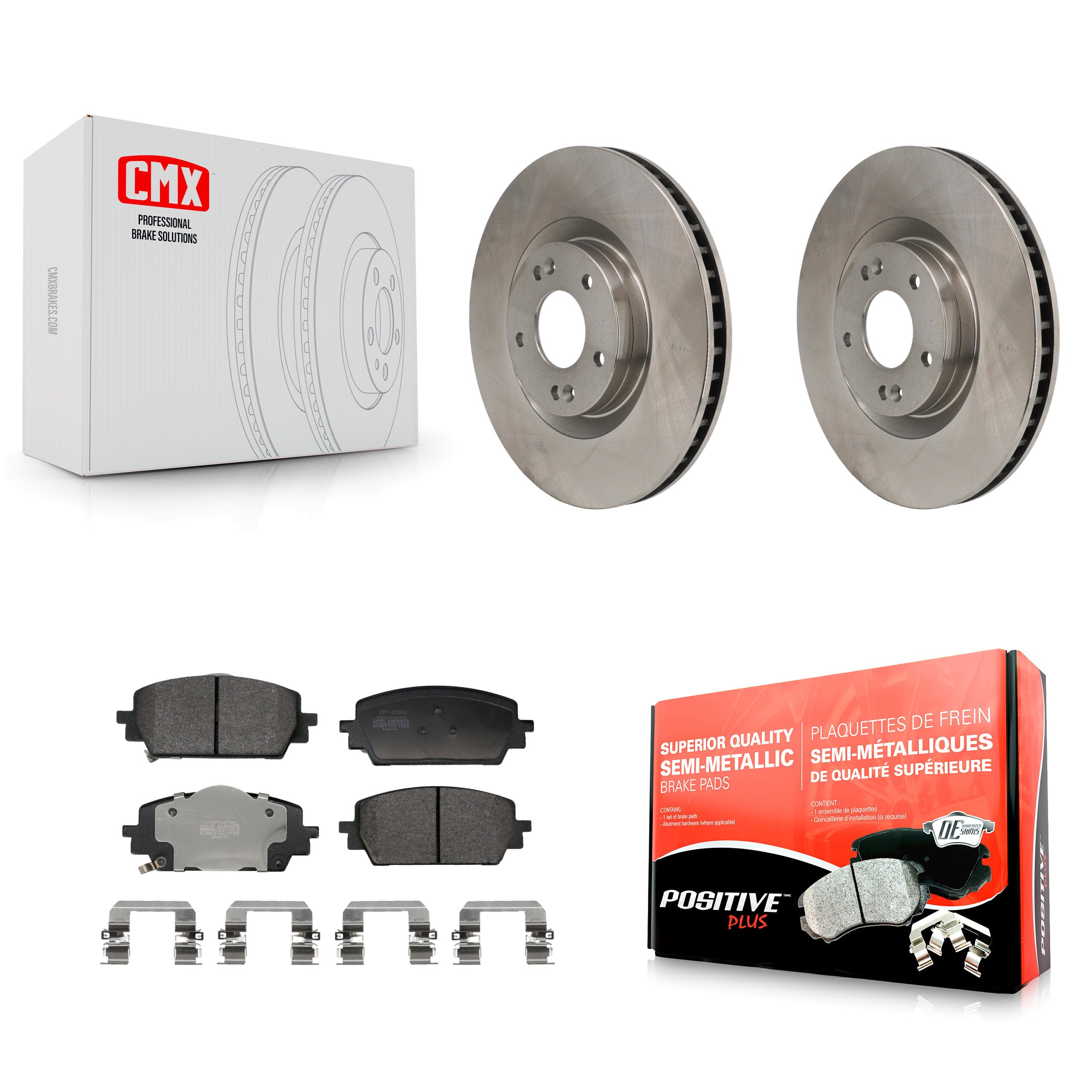 Front Disc Brake Rotors And Semi-Metallic Pads Kit For Hyundai Santa Fe Kia Sorento Cruz K8F-104259