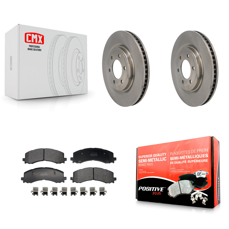 Front Disc Brake Rotors And Semi-Metallic Pads Kit For 2022-2023 Ford F-150 Lightning K8F-104260