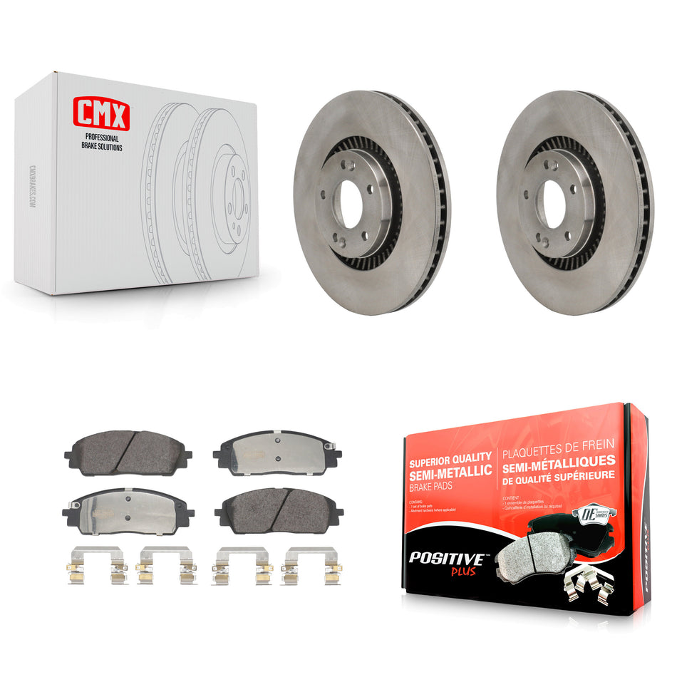 Front Disc Brake Rotors And Semi-Metallic Pads Kit For 2022-2024 Kia Carnival K8F-104261