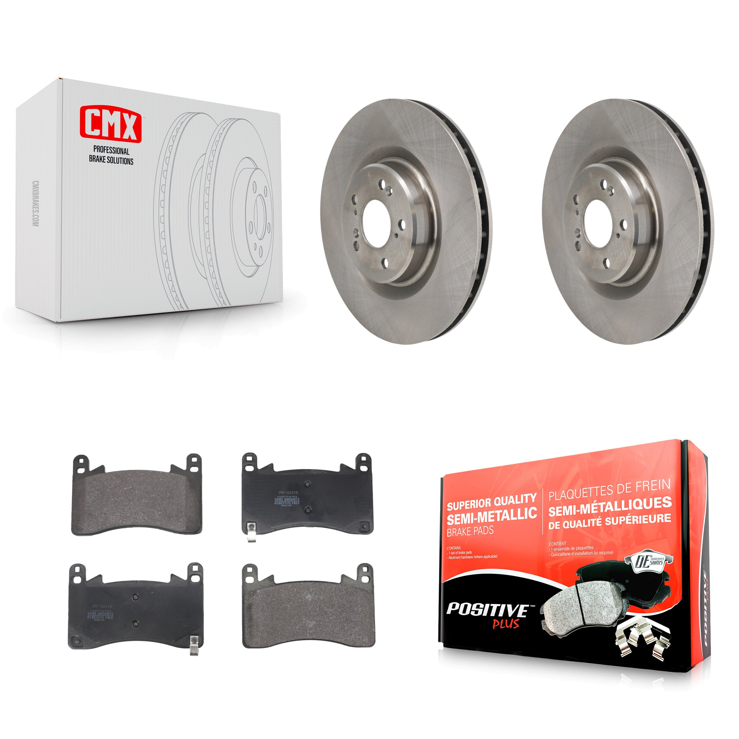 Front Disc Brake Rotors And Semi-Metallic Pads Kit For Acura MDX TLX 3.0L K8F-104269