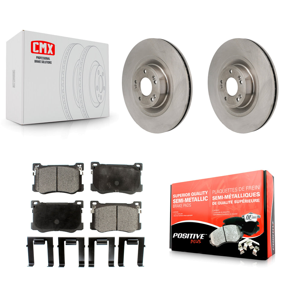 Front Disc Brake Rotors And Semi-Metallic Pads Kit For Hyundai Genesis G80 5.0L K8F-104275