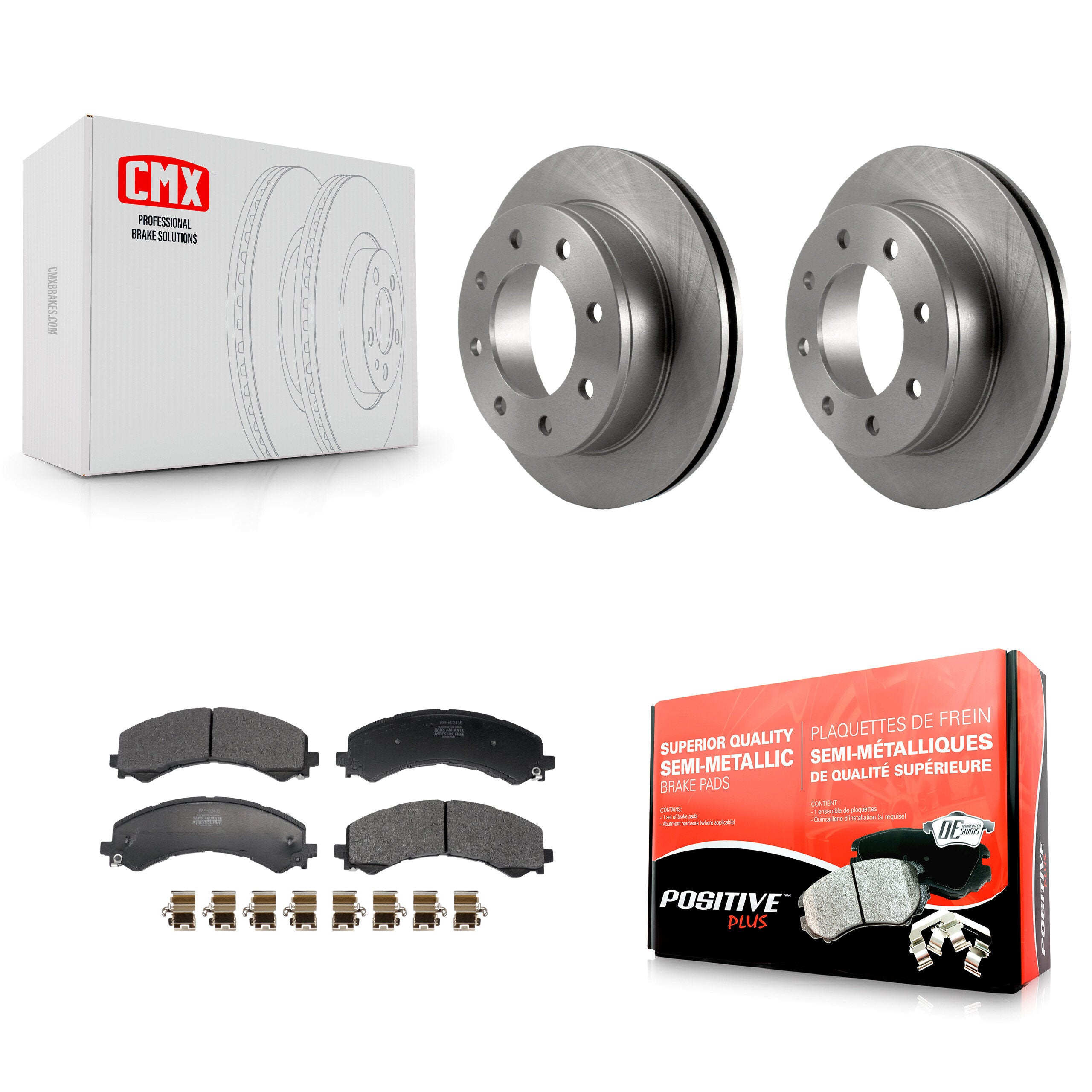 Rear Brake Rotors & Semi-Metallic Pad Kit For 2021-2024 GMC Savana 2500 Chevrolet Express K8F-104291