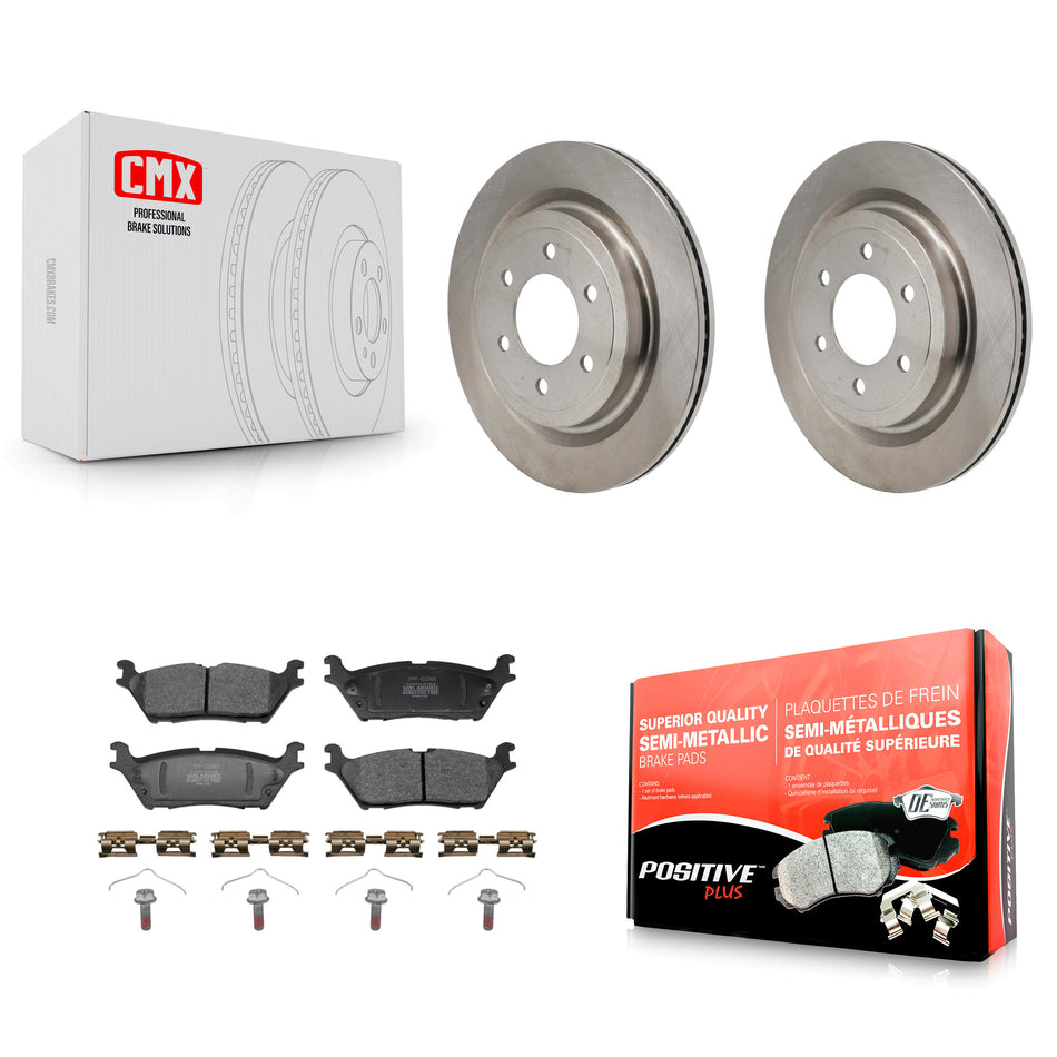 Rear Disc Brake Rotors And Semi-Metallic Pads Kit For Ford F-150 Lightning K8F-104304