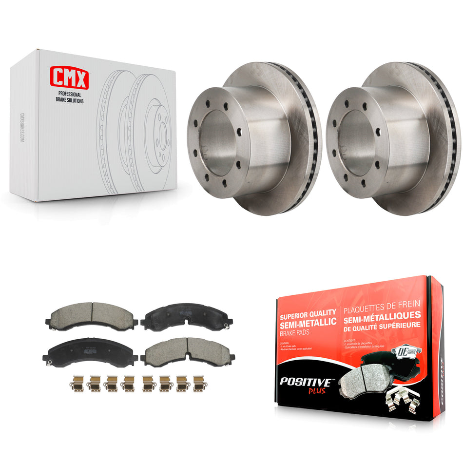 Rear Disc Brake Rotors & Semi-Metallic Pad Kit For GMC Sierra 3500 HD Chevrolet Silverado K8F-104308
