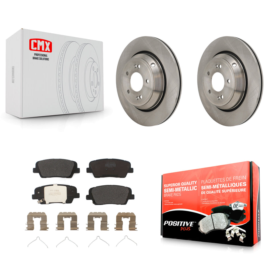 Rear Disc Brake Rotors And Semi-Metallic Pads Kit For Genesis G70 Kia Stinger G80 K8F-104310