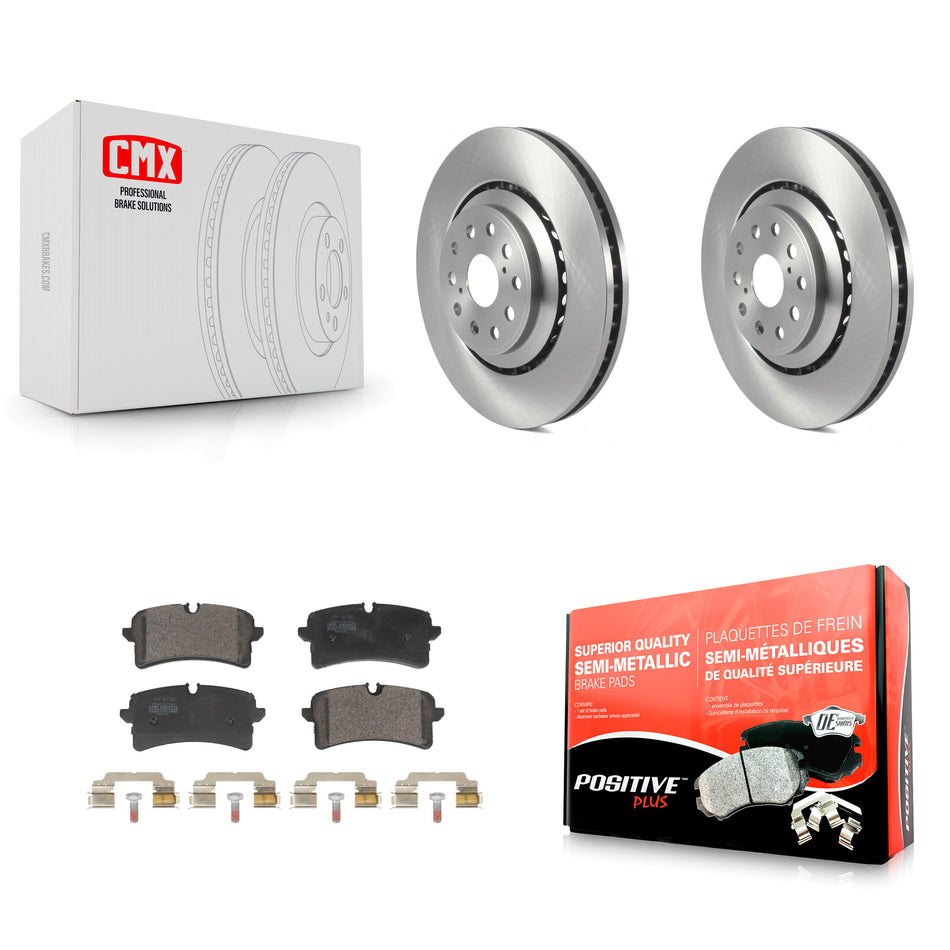 Rear Brake Rotors & Semi-Metallic Pad Kit For Audi S6 S7 S8 With Ceramic Composite Brakes K8F-104311