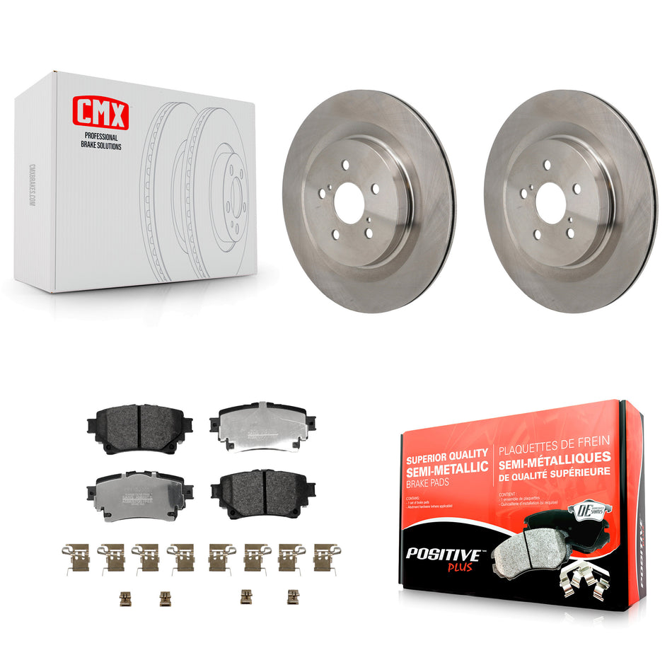 Rear Brake Rotors & Semi-Metallic Pad Kit For Toyota Highlander Lexus RX350h RX350 RX500h K8F-104315