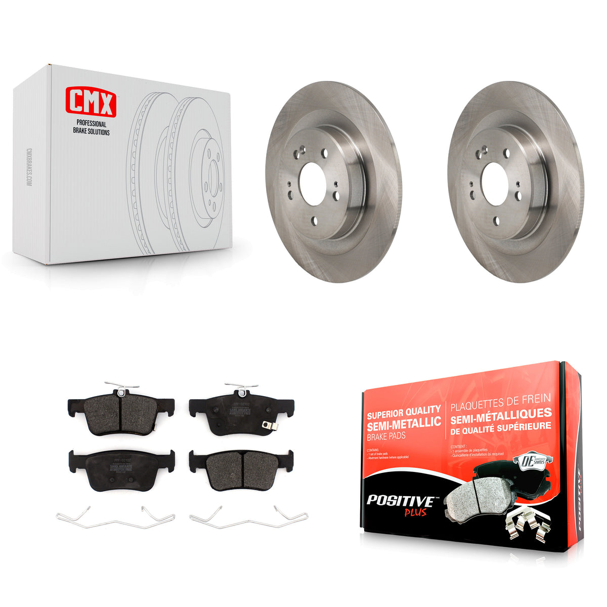 Rear Disc Brake Rotors And Semi-Metallic Pads Kit For 2021-2023 Acura TLX K8F-104316