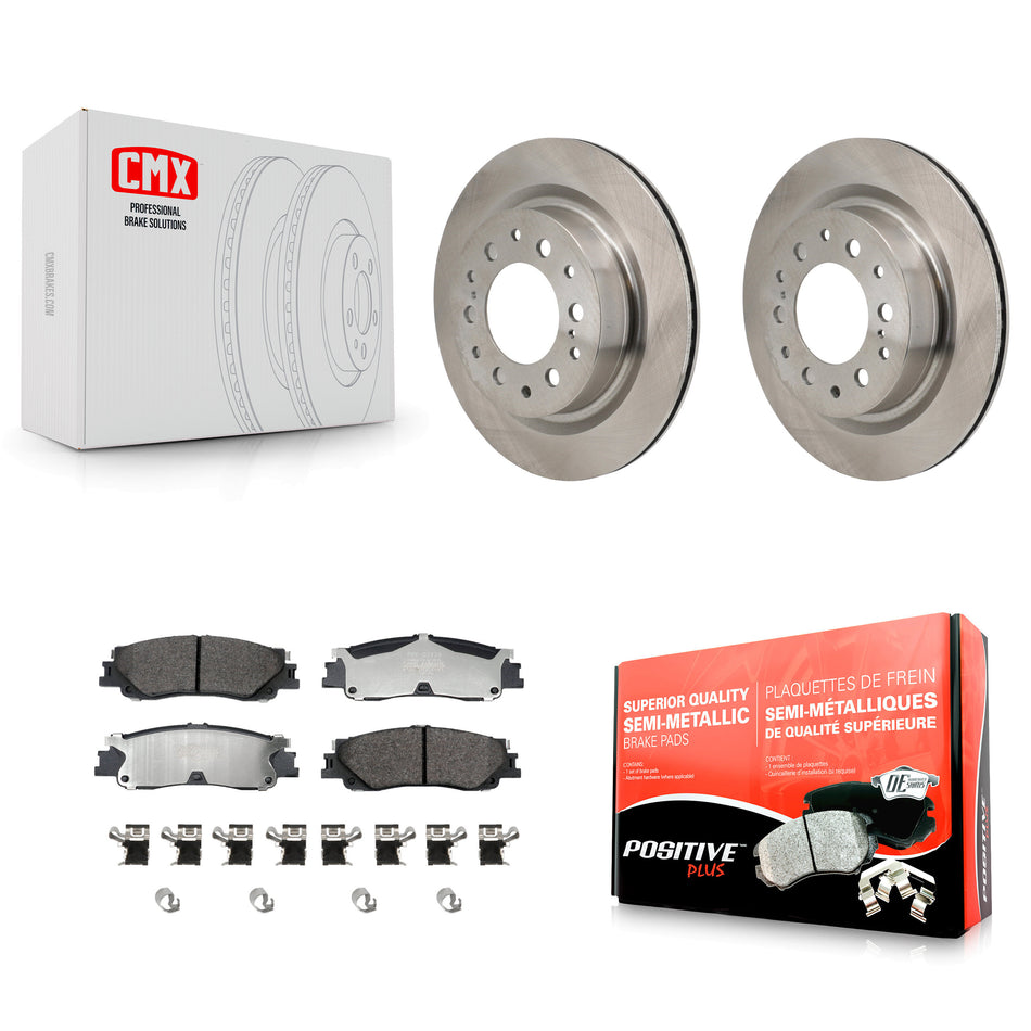 Rear Disc Brake Rotors And Semi-Metallic Pads Kit For Toyota Tundra Sequoia Lexus LX600 K8F-104318