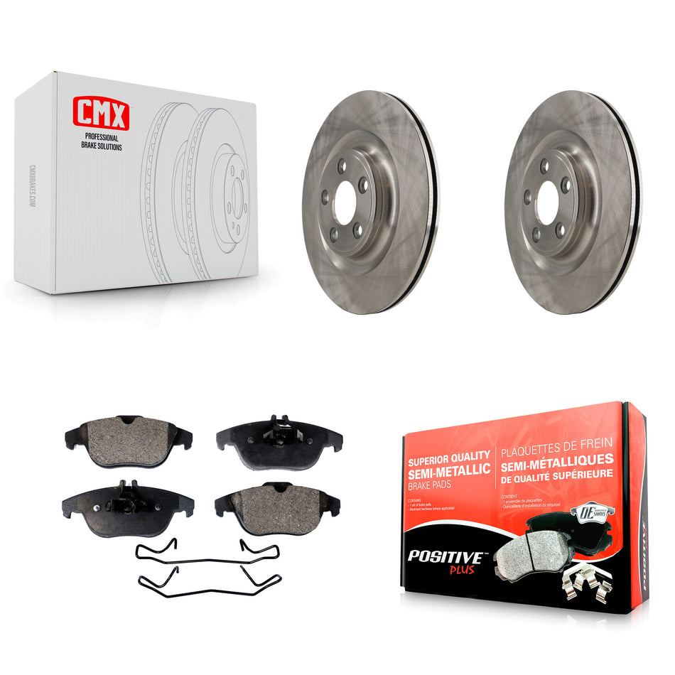 Rear Disc Brake Rotors And Semi-Metallic Pads Kit For 2017 Mercedes-Benz E400 K8F-104320