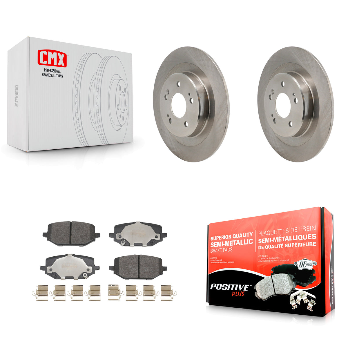 Rear Disc Brake Rotors And Semi-Metallic Pads Kit For 2022-2024 Acura MDX K8F-104324