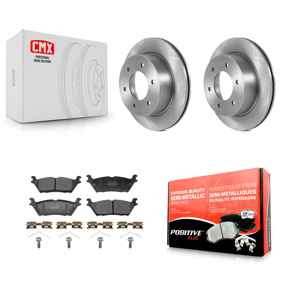 Rear Disc Brake Rotors And Semi-Metallic Pads Kit For 2022-2023 Ford Bronco 3.0L K8F-104330