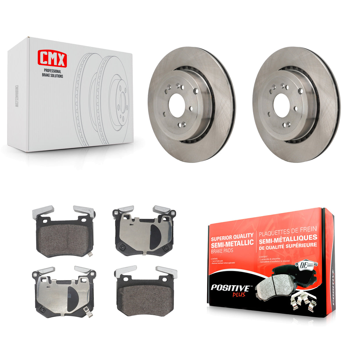 Rear Disc Brake Rotors And Semi-Metallic Pads Kit For Genesis G70 Kia Stinger K8F-104333