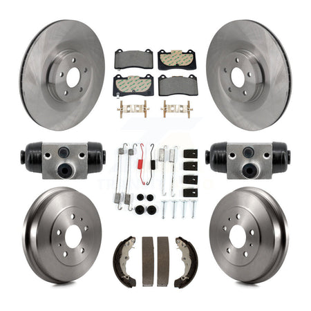 Front Rear Brake Rotors Semi-Metallic Pad Drum Kit (9Pc) For 2016 Ford Focus RS FMSI=1004 K8F-104342
