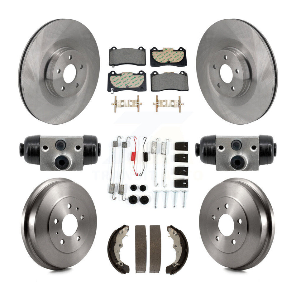 Front Rear Brake Rotors Semi-Metallic Pad Drum Kit (9Pc) For 2016 Ford Focus RS FMSI=1004 K8F-104342