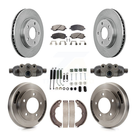 Front Rear Disc Brake Rotors Semi-Metallic Pads And Drum Kit (9Pc) For Mitsubishi Lancer K8F-104352