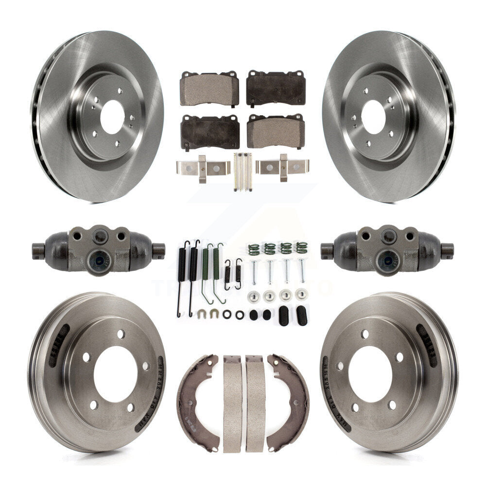 Front Rear Disc Brake Rotors Semi-Metallic Pads And Drum Kit (9Pc) For Mitsubishi Lancer K8F-104353