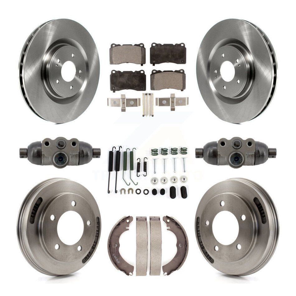 Front Rear Disc Brake Rotors Semi-Metallic Pads And Drum Kit (9Pc) For Mitsubishi Lancer K8F-104353