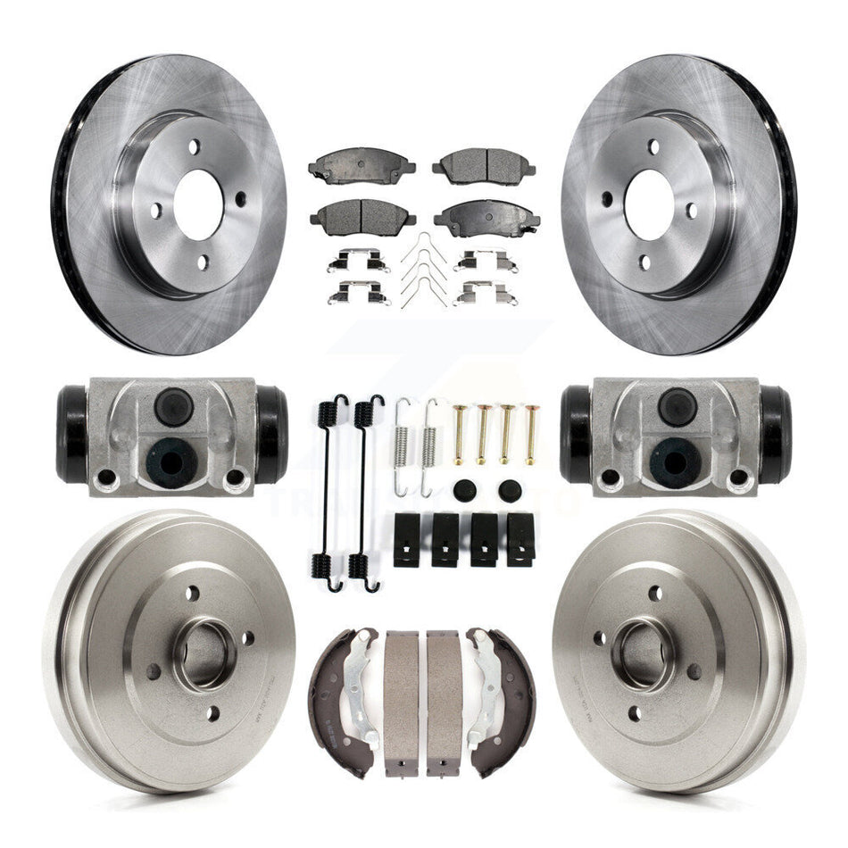 Front Rear Disc Brake Rotors Semi-Metallic Pad Drum Kit (9Pc) For Nissan Micra Versa Note K8F-104355
