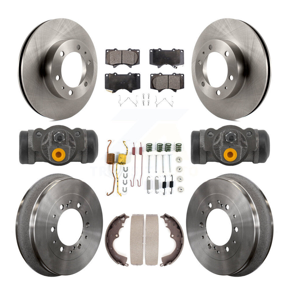 Front Rear Disc Brake Rotors Semi-Metallic Pads And Drum Kit (9Pc) For Toyota Tacoma K8F-104356