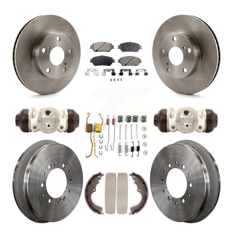 Front Rear Disc Brake Rotor Semi-Metallic Pad & Drum Kit (9Pc) For 2015 Toyota Tacoma 4WD K8F-104357