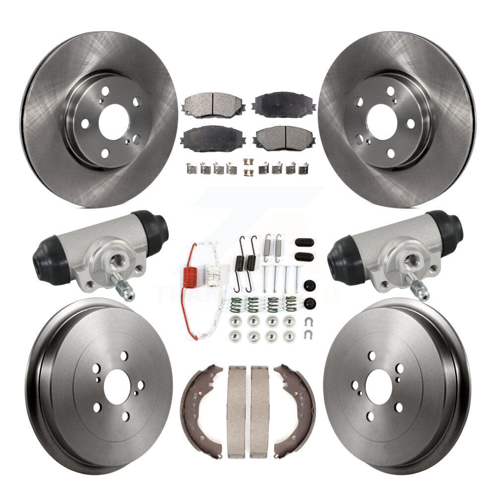 Front Rear Disc Brake Rotors Semi-Metallic Pads And Drum Kit (9Pc) For Toyota Corolla K8F-104363