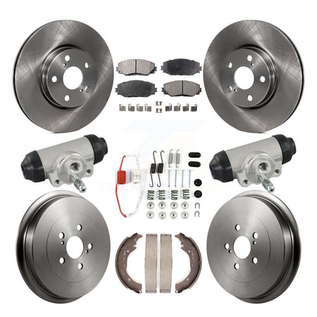Front Rear Disc Brake Rotors Semi-Metallic Pads And Drum Kit (9Pc) For Toyota Corolla K8F-104363