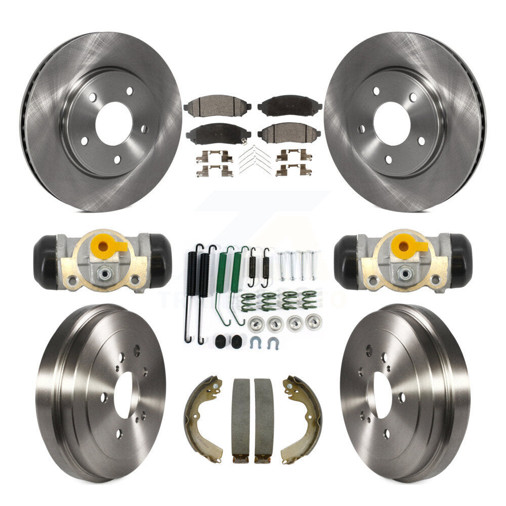Front Rear Brake Rotor Semi-Metallic Pad & Drum Kit (9Pc) For Nissan NV200 Chevrolet City K8F-104365