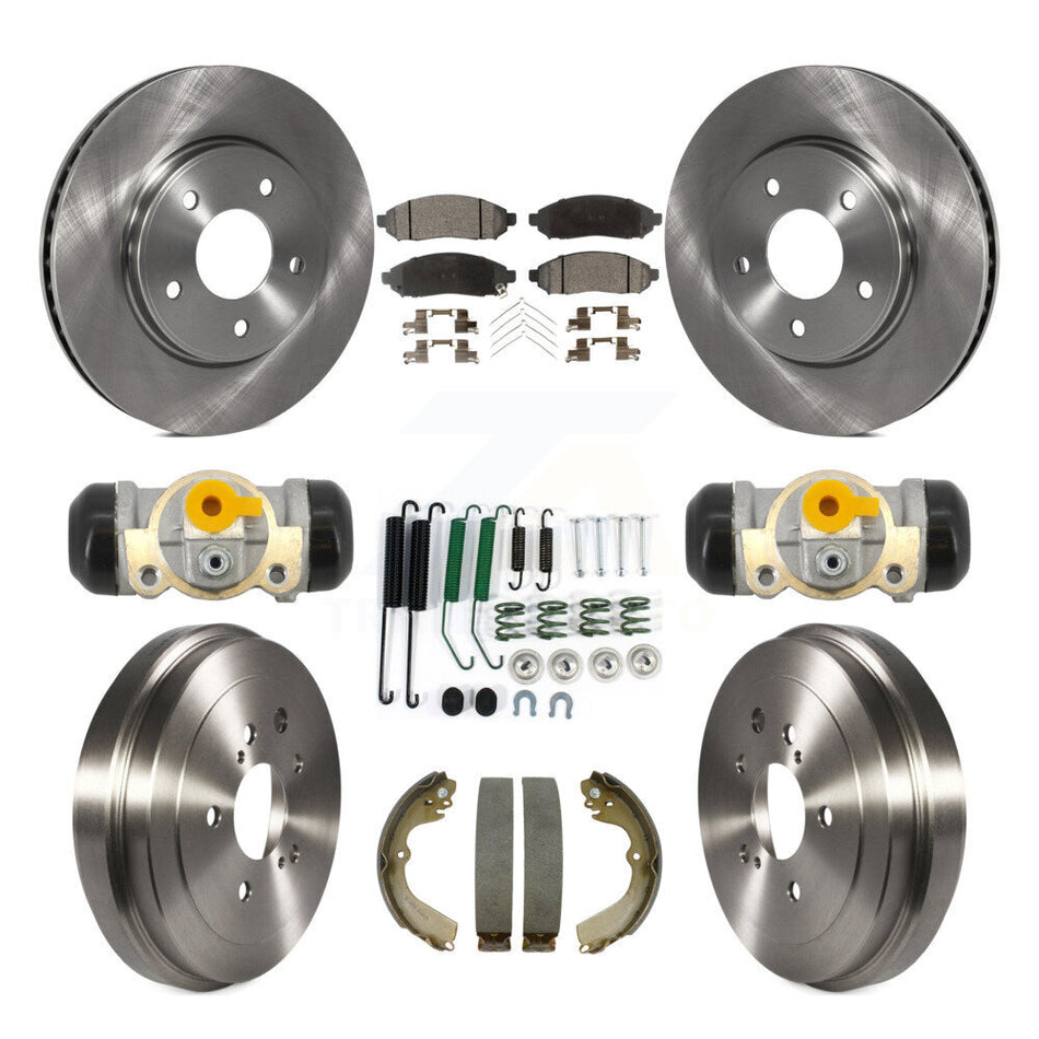 Front Rear Brake Rotor Semi-Metallic Pad & Drum Kit (9Pc) For Nissan NV200 Chevrolet City K8F-104365