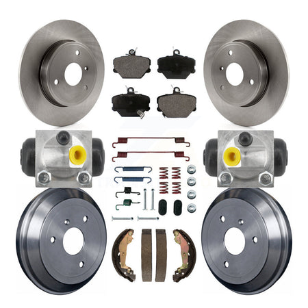 Front Rear Disc Brake Rotors Semi-Metallic Pads And Drum Kit (9Pc) For Smart Fortwo K8F-104366