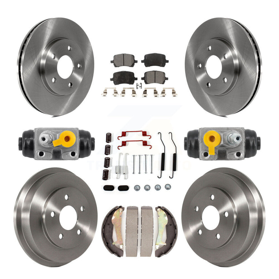 Front Rear Disc Brake Rotors Semi-Metallic Pads And Drum Kit (9Pc) For Chevrolet HHR K8F-104369