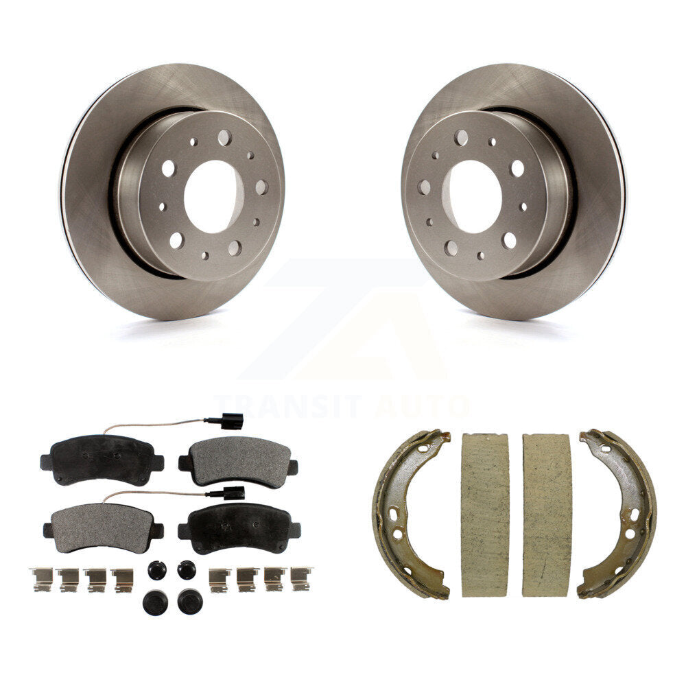 Rear Disc Rotors Semi-Metallic Pads & Parking Shoes Kit For Ram ProMaster 2500 3500 1500 K8F-104390