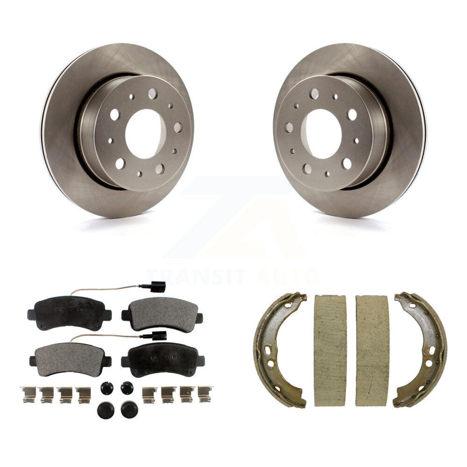 Rear Disc Rotors Semi-Metallic Pads & Parking Shoes Kit For Ram ProMaster 2500 3500 1500 K8F-104390