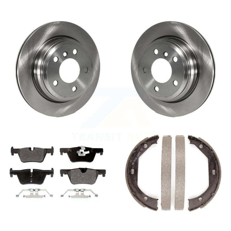 Rear Disc Rotors Semi-Metallic Pads Parking Shoes Kit For BMW 328i xDrive 330i 320i 428i K8F-104391