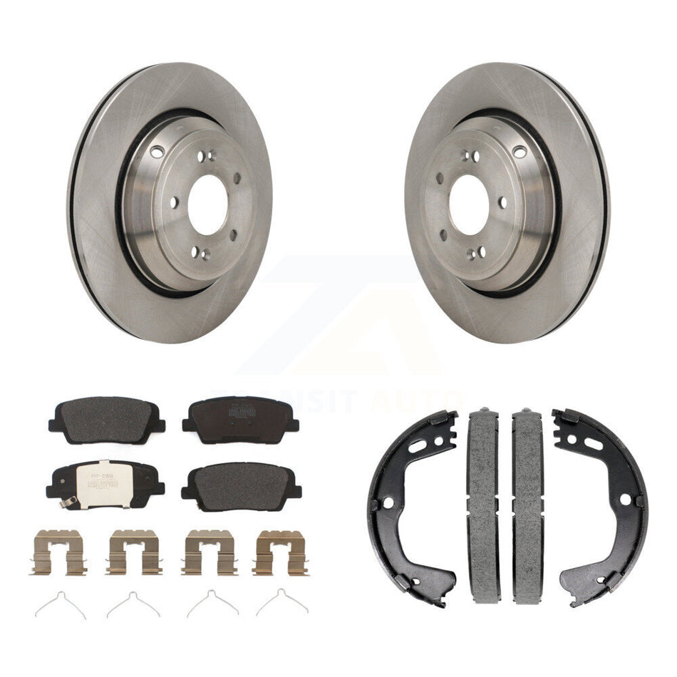 Rear Disc Rotors Semi-Metallic Pads And Parking Shoes Kit For 2018-2020 Genesis G80 3.3L K8F-104397