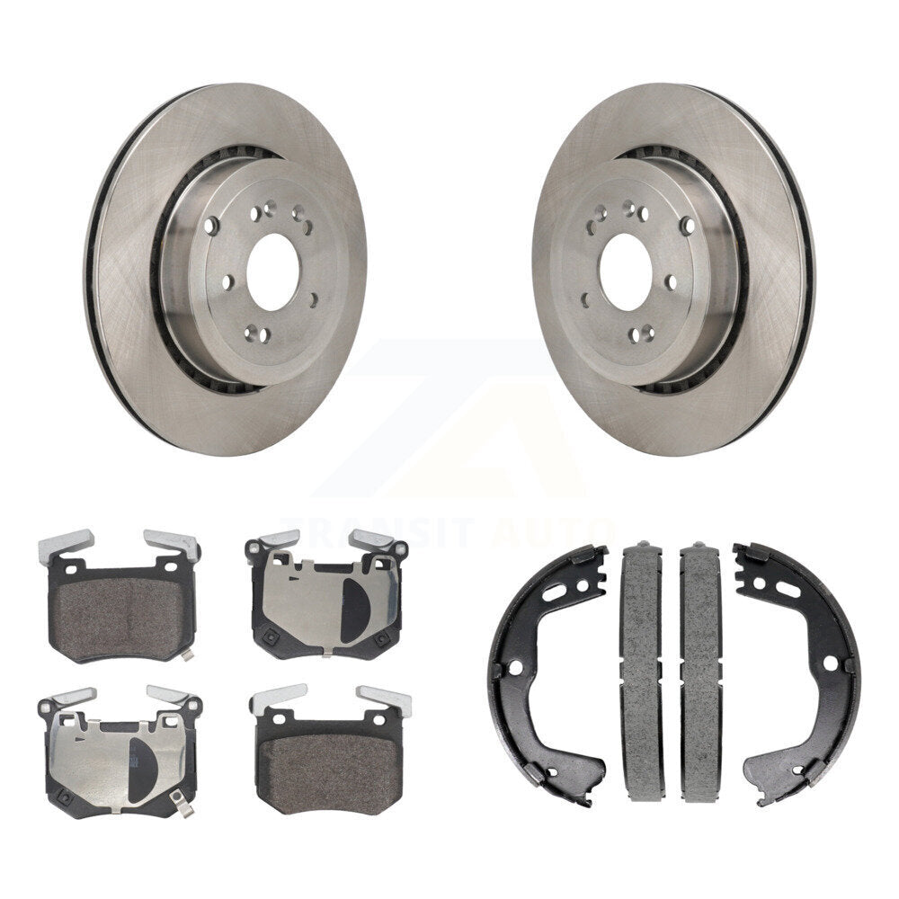 Rear Disc Rotors Semi-Metallic Pads & Parking Brake Shoes Kit For Kia Stinger Genesis G70 K8F-104399