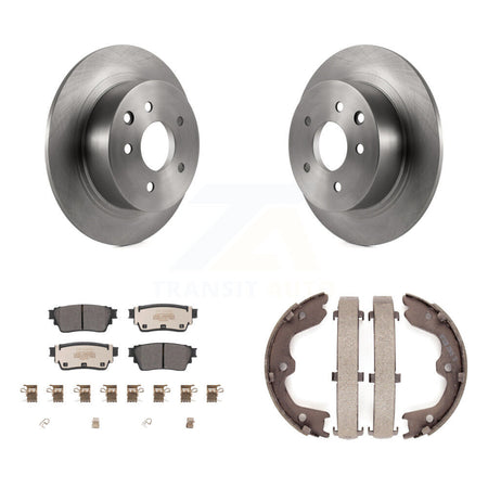 Rear Disc Rotors Semi-Metallic Pads & Parking Brake Shoes Kit For 2019 Nissan Altima AWD K8F-104410