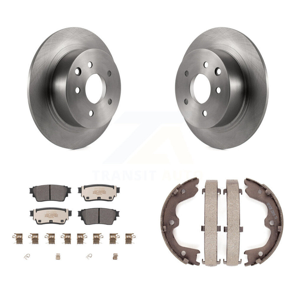 Rear Disc Rotors Semi-Metallic Pads & Parking Brake Shoes Kit For 2019 Nissan Altima AWD K8F-104410