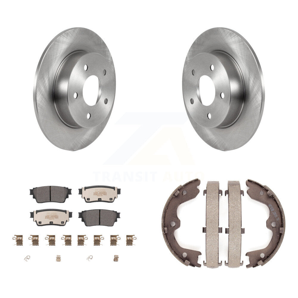 Rear Disc Rotors Semi-Metallic Pads And Parking Brake Shoes Kit For Nissan Altima K8F-104411