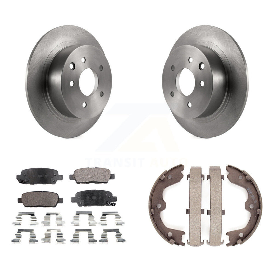 Rear Disc Rotors Semi-Metallic Pads And Parking Brake Shoes Kit For Nissan Altima Maxima K8F-104412
