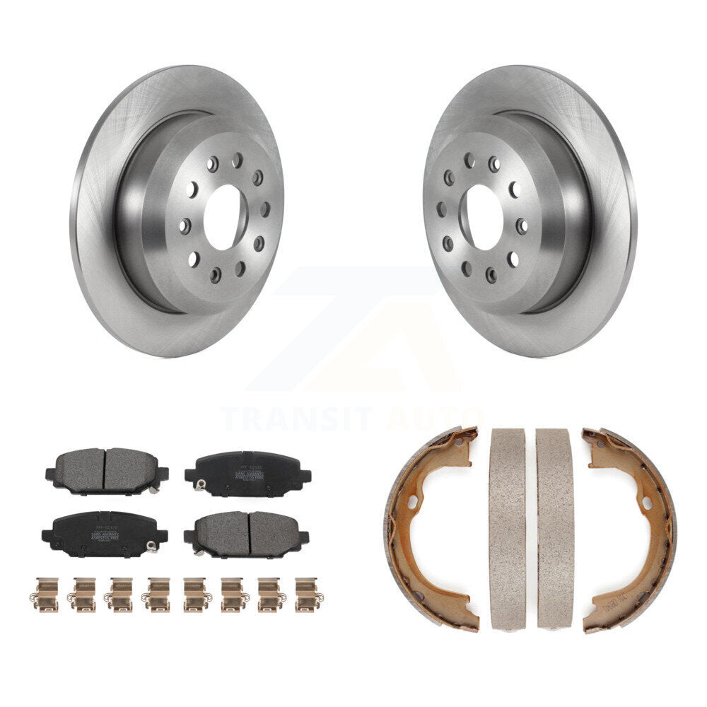 Rear Disc Rotors Semi-Metallic Pads & Parking Shoes Kit For 2018-2020 Jeep Wrangler Sport K8F-104413