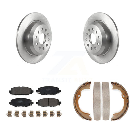 Rear Disc Rotors Semi-Metallic Pads Parking Shoes Kit For 2018-2020 Jeep Wrangler Rubicon K8F-104414