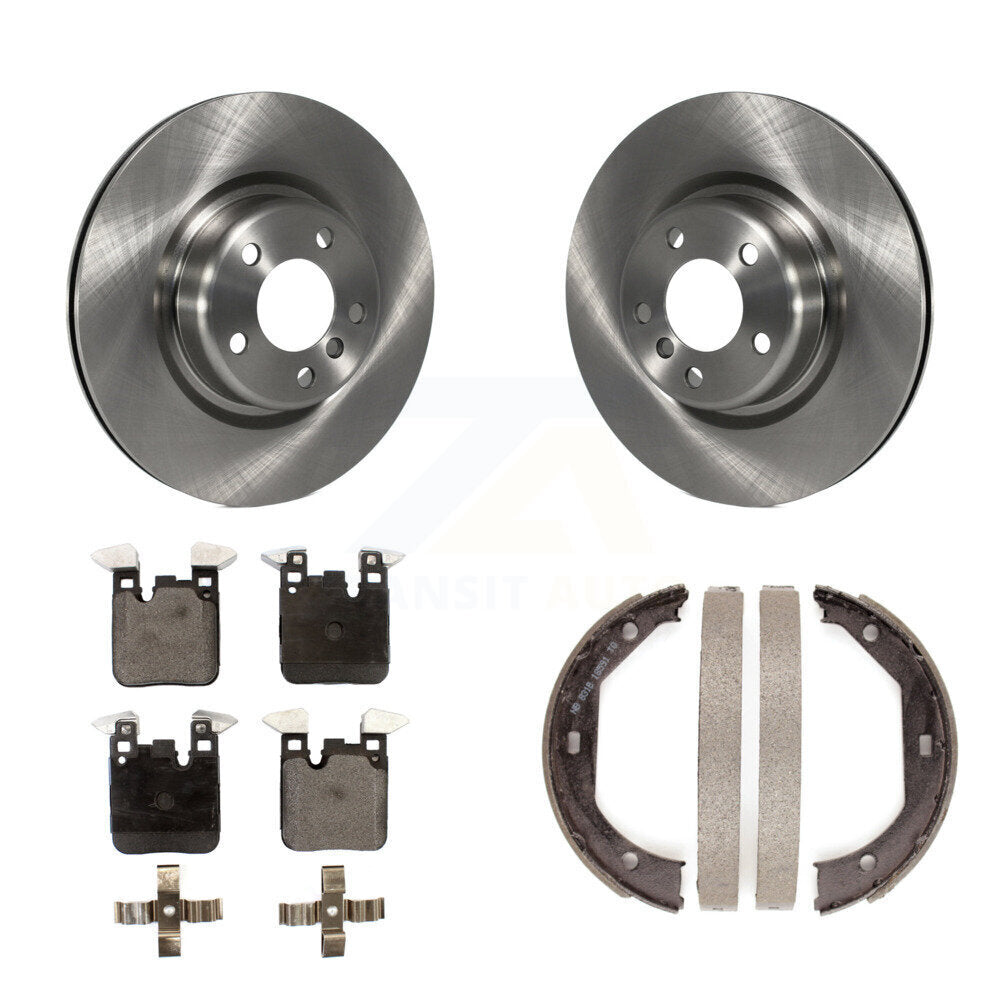 Rear Disc Rotors Semi-Metallic Pads Parking Brake Shoes Kit For BMW 328i 320i xDrive 428i K8F-104418
