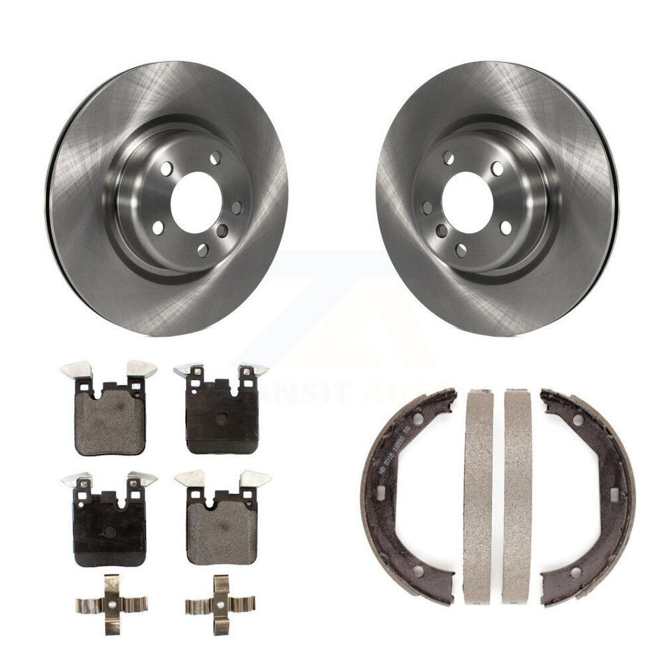 Rear Disc Rotors Semi-Metallic Pads Parking Brake Shoes Kit For BMW 328i 320i xDrive 428i K8F-104418