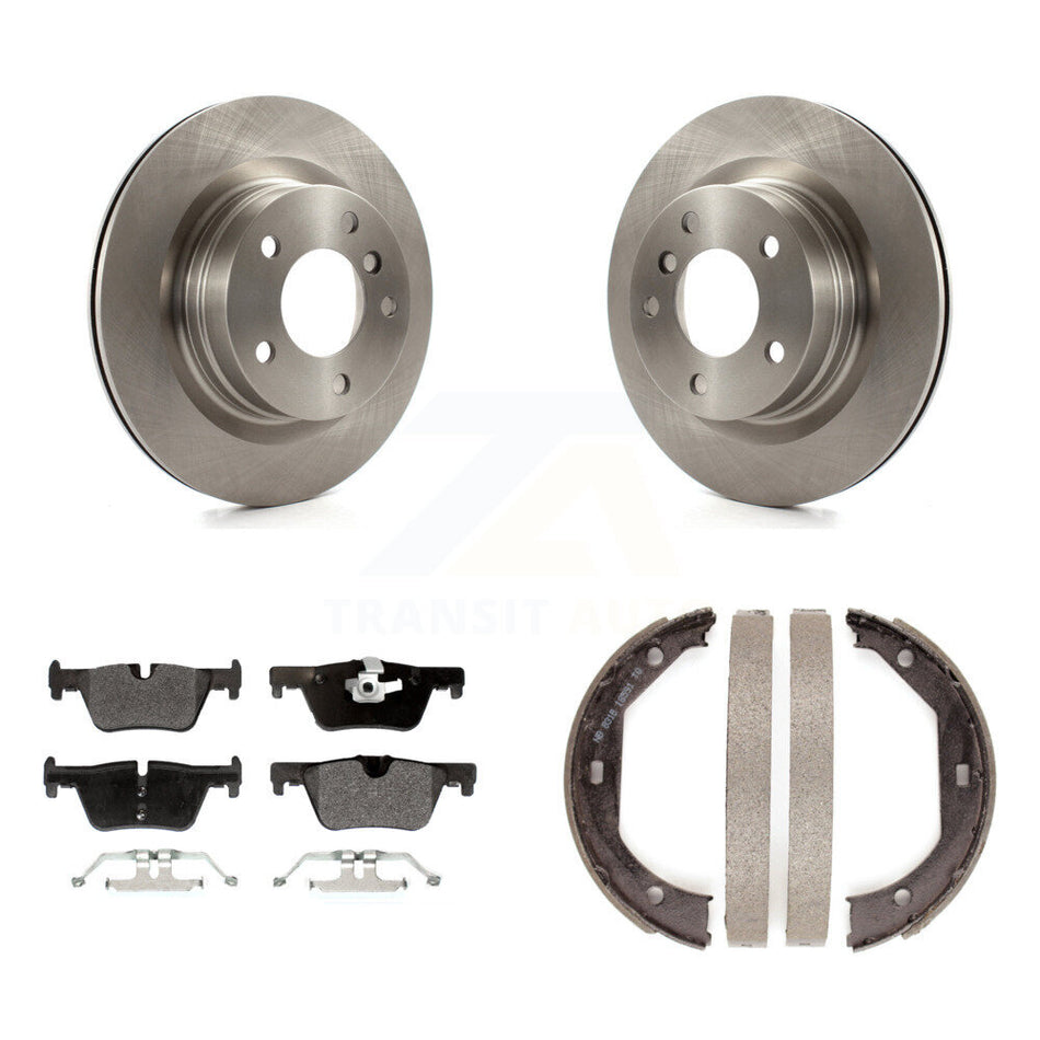 Rear Disc Rotors Semi-Metallic Pads Parking Shoes Kit For BMW 328i Convertible with 2.0L K8F-104420