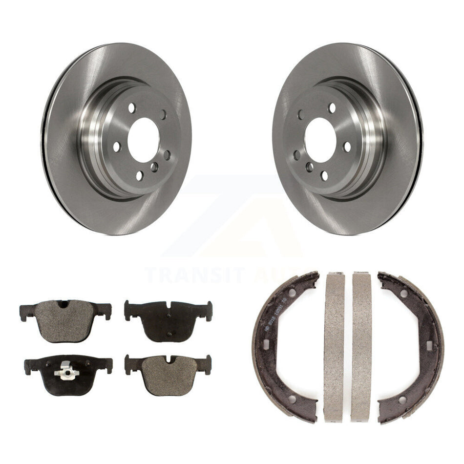 Rear Disc Rotors Semi-Metallic Pads Parking Shoes Kit For BMW 330i xDrive 328i 335i 428i K8F-104426