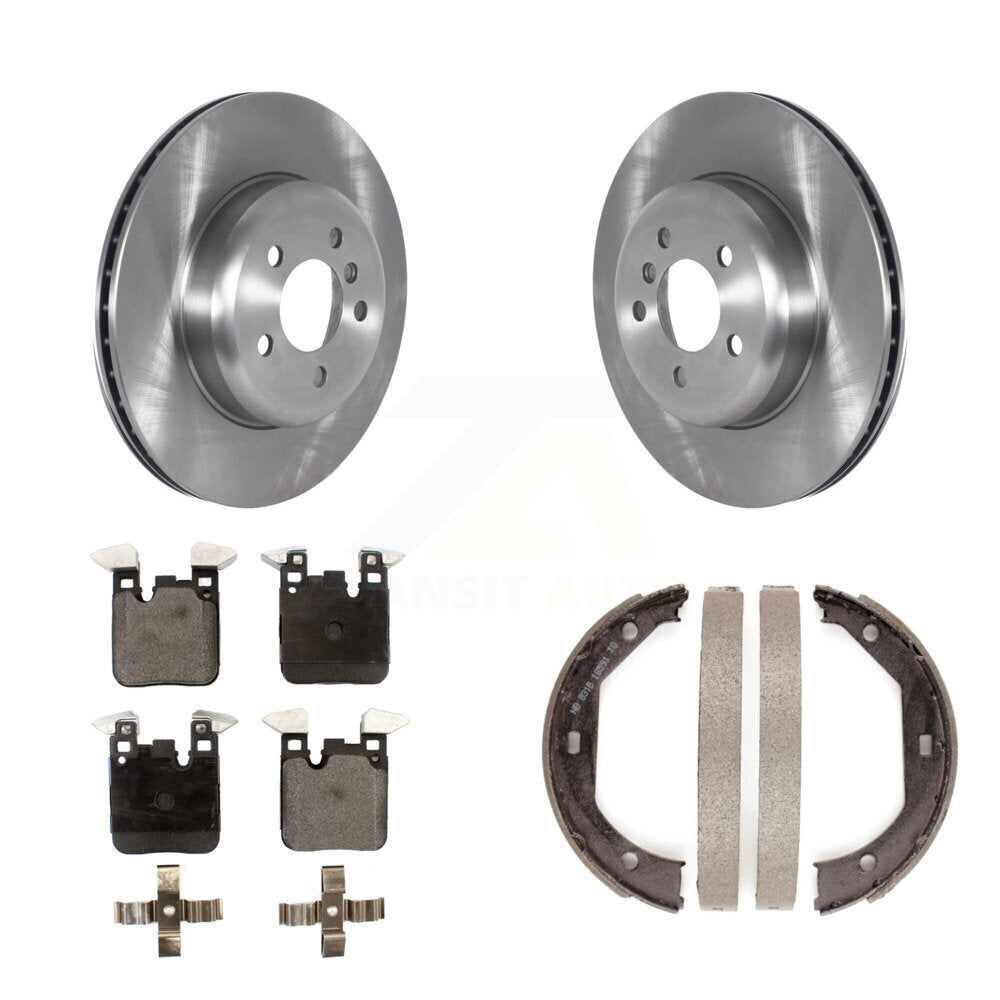 Rear Disc Rotors Semi-Metallic Pads Parking Shoes Kit For BMW 328i xDrive 330i 335i 428i K8F-104427
