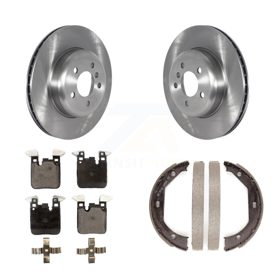 Rear Disc Rotors Semi-Metallic Pads Parking Shoes Kit For BMW 328i xDrive 330i 335i 428i K8F-104427