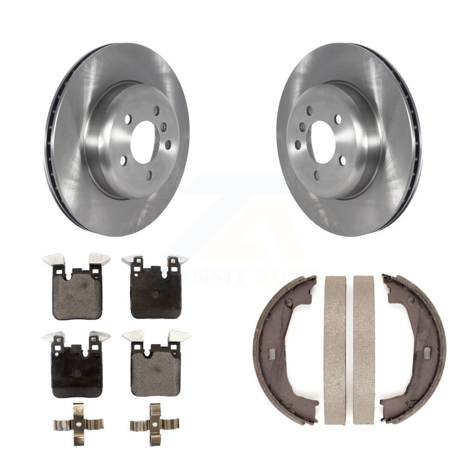 Rear Disc Rotors Semi-Metallic Pads And Parking Brake Shoes Kit For BMW 428i xDrive 328i K8F-104430