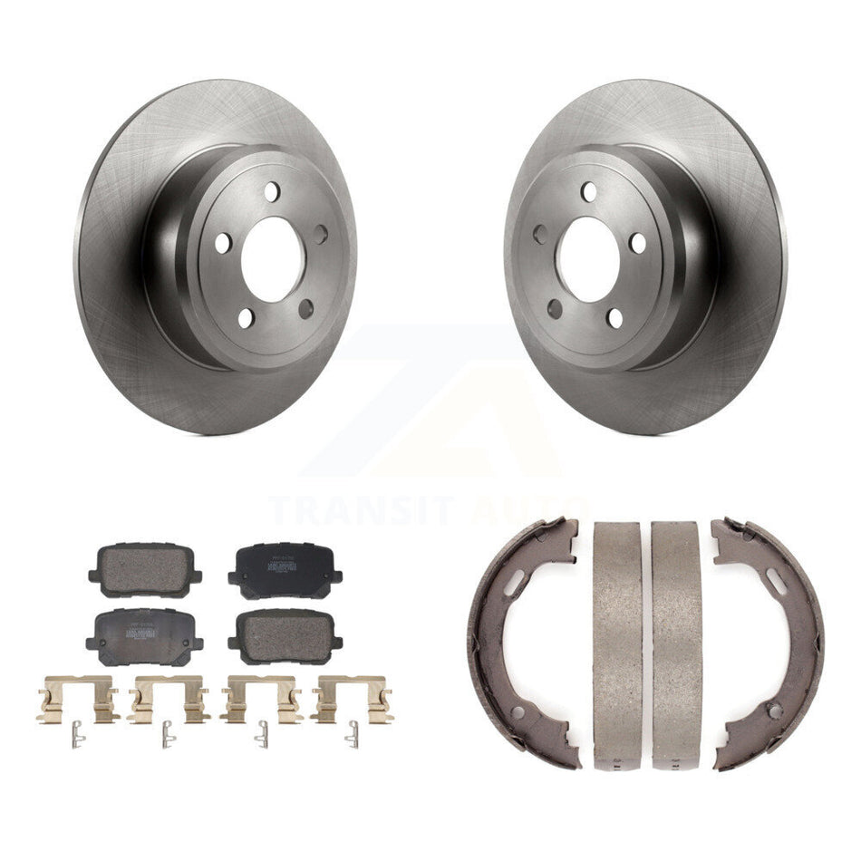 Rear Disc Rotors Semi-Metallic Pads And Parking Brake Shoes Kit For Dodge Charger K8F-104440
